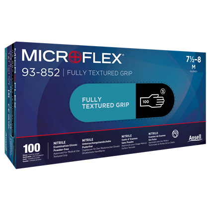 Guante desechable de nitrilo negro. ANSELL Microflex 93-852