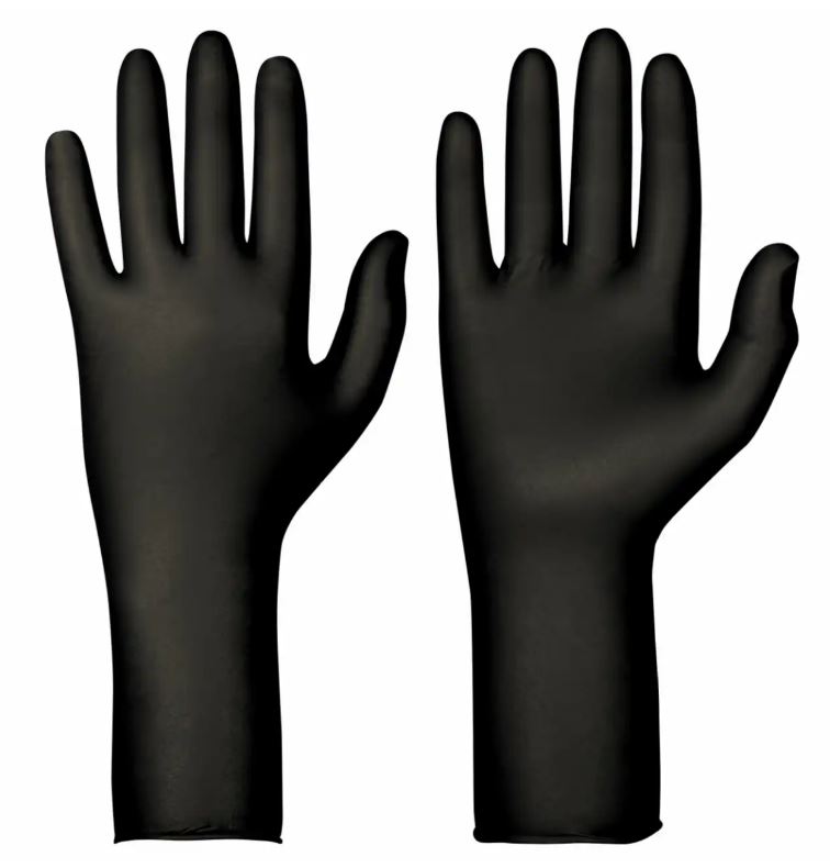 Guante de nitrilo desechable ESD Granberg 114.881, certificado EN16350, 30 cm. longitud, color negro, muy resistente