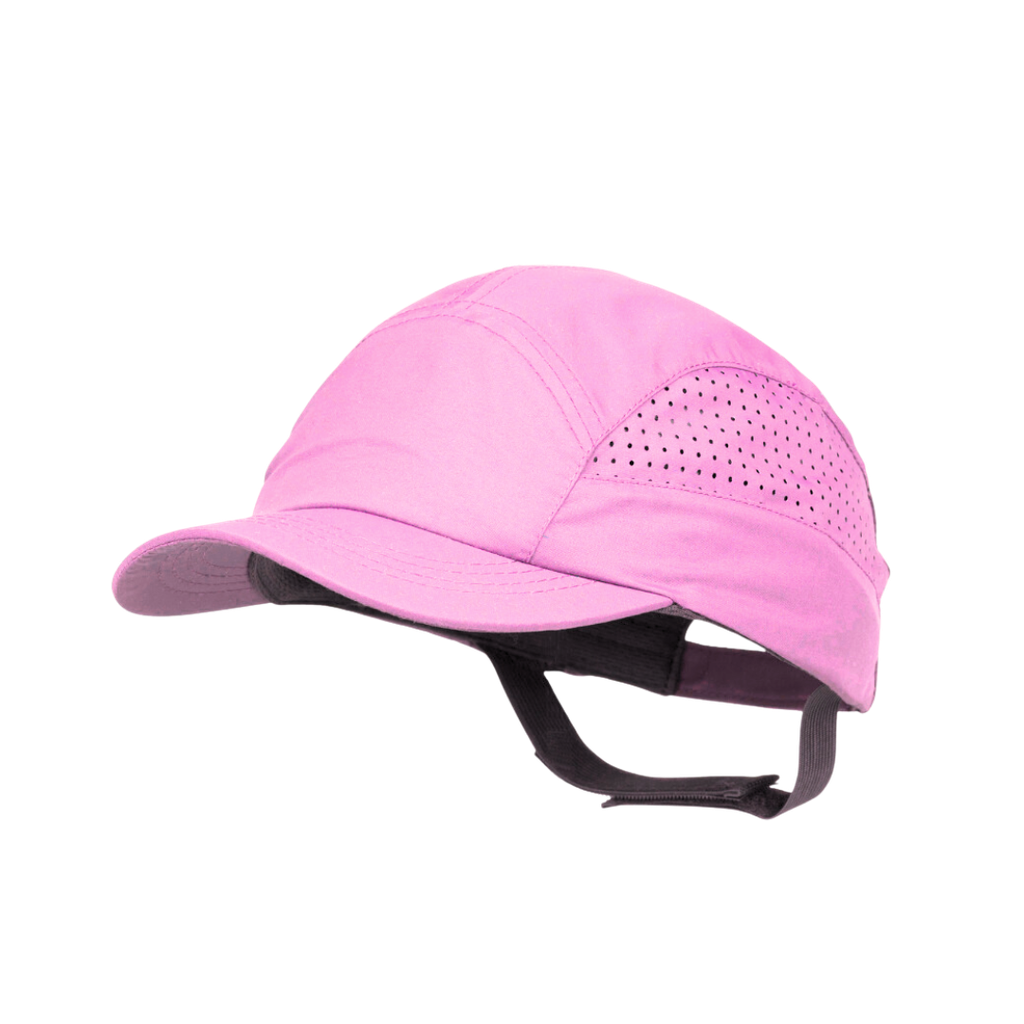 Gorra Surflex de seguridad Rose, equipada con una carcasa SCARAP 5, con ventilaciones laterales, banda elástica en la nuca y una visera de 5cm. 