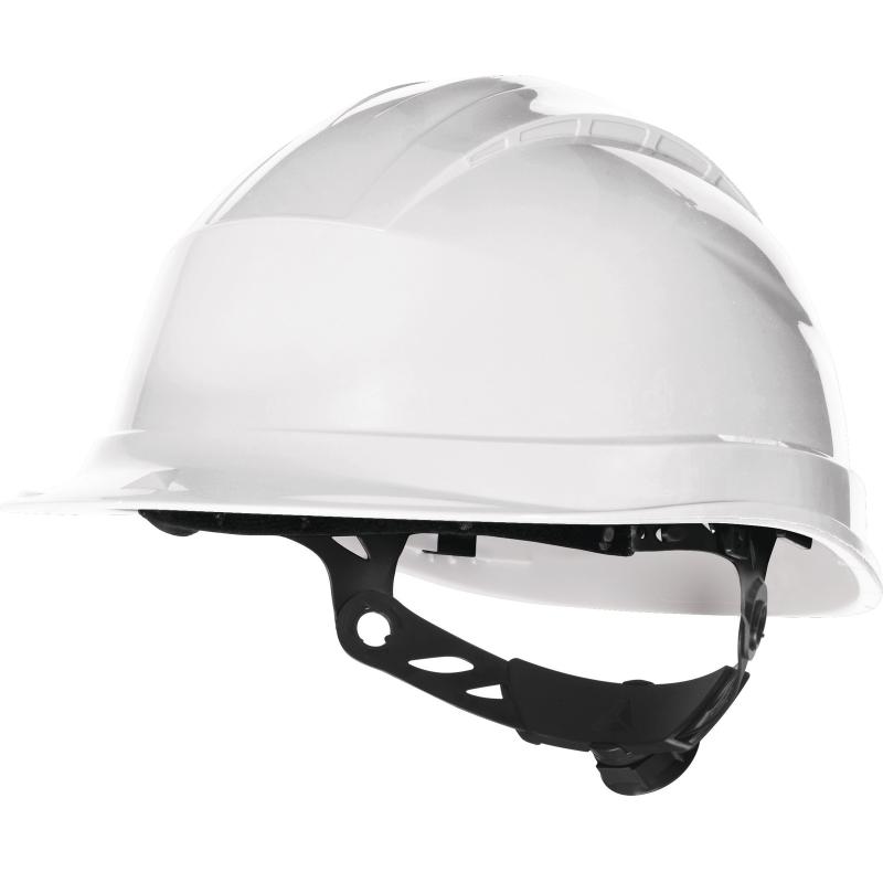 Casco de obra Quartz Up III, ajustable por rotor, no ventilado para riesgo eléctrico, arnés de poliamida con banda antisudor