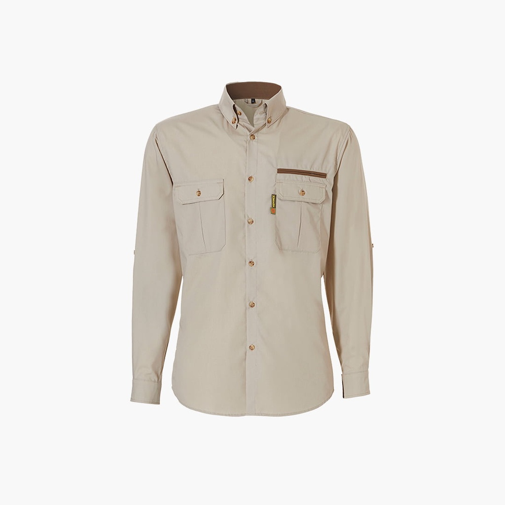 Camisa Rovince Desert disseny per a home amb tractament repel·lent d'insectes permanent, fins a 100 rentats, NEN-8333 EN17487, UV50, 50% Polyester - 50% Cotton.